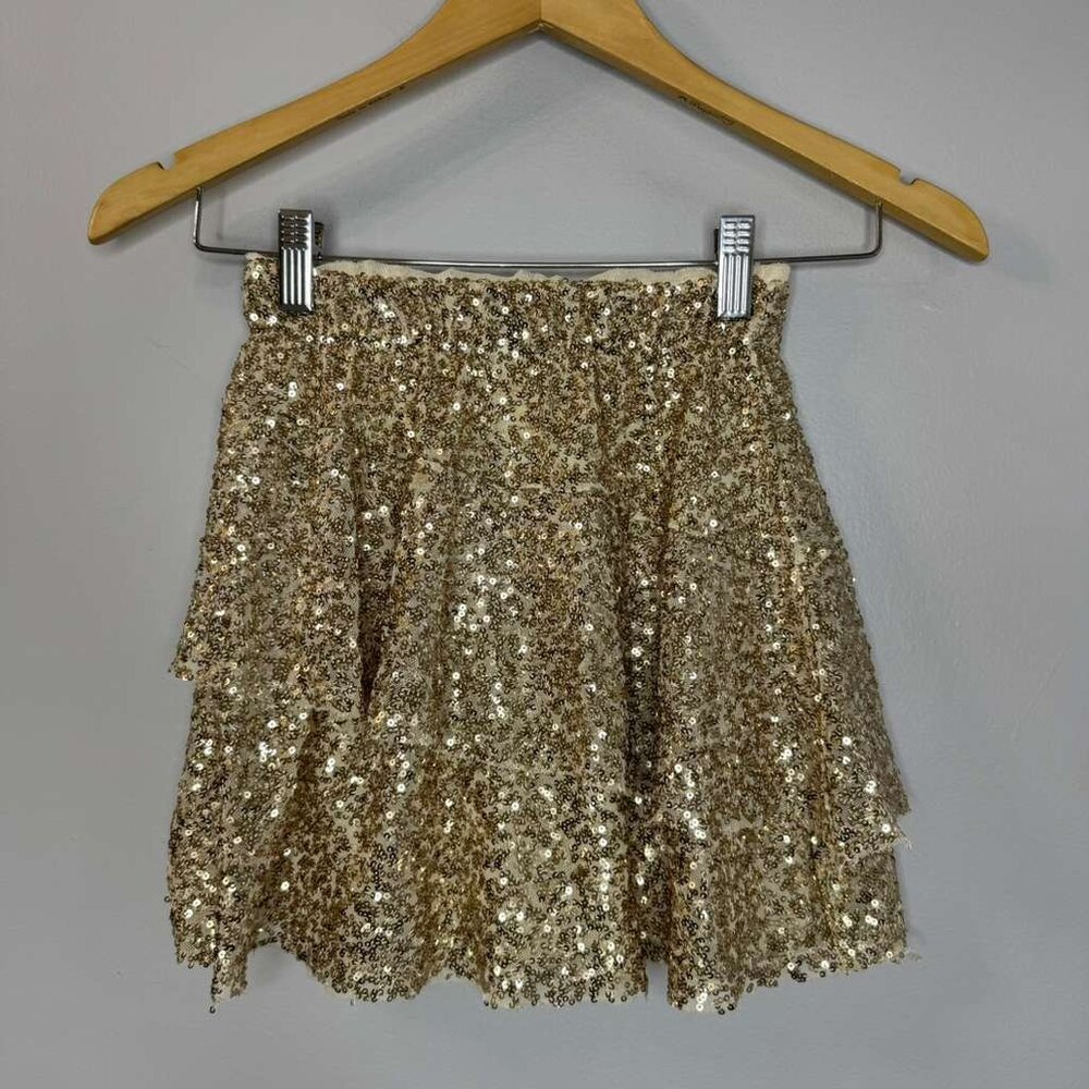 Zara Girls Sequin Mini Skirt Pull-on Holiday New